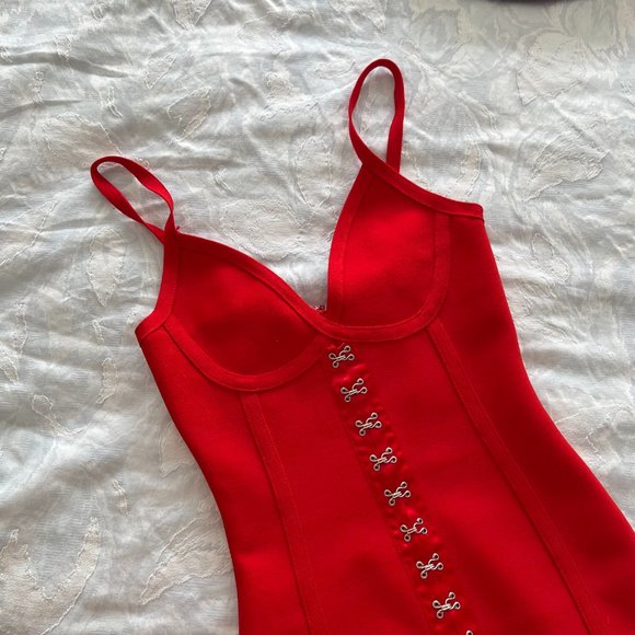 Tiger Mist Red Bodycon Dress - Picture 4 of 7